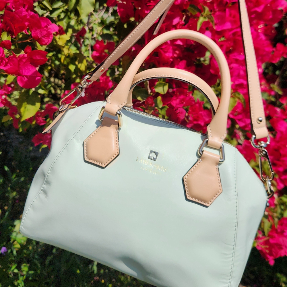 Kate Spade Mint Green and Beige Handbag